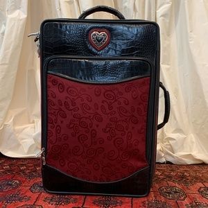 RUBY RED BRIGHTON CROC JACQUARD VINTAGE SUITCASE